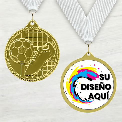 Medalla de Metal de Fútbol de 2" con cinta MDL510
